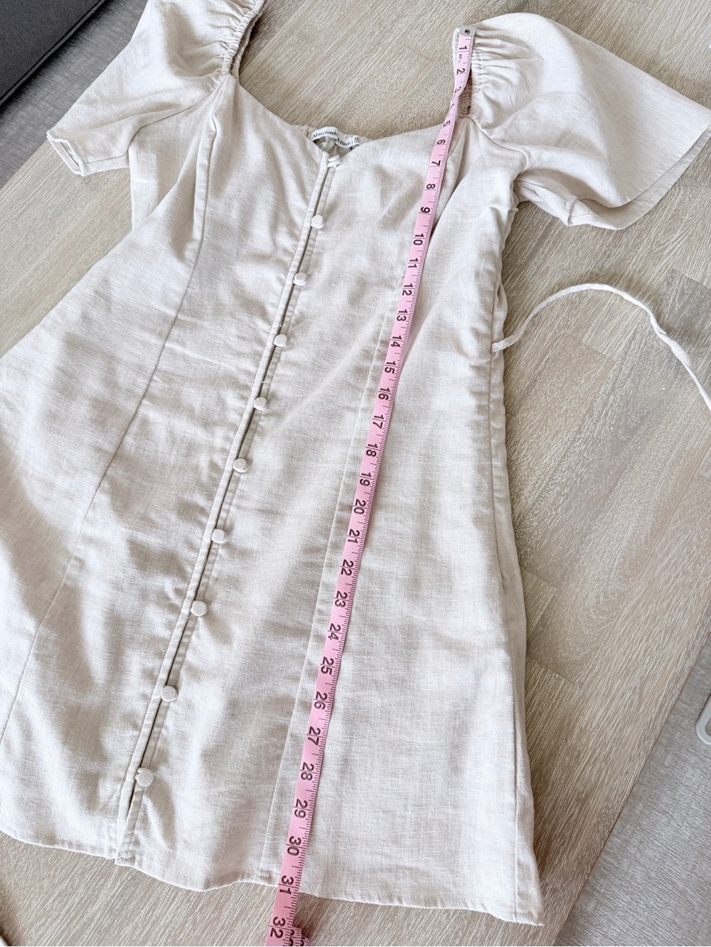 NWT Abercrombie & Fitch Linen Blend Dress | Petite Medium | Fully Lined - Picture 8 of 10